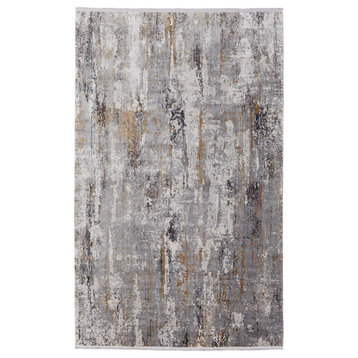 Weave & Wander Lindstra Gradient Watercolor Rug, Ivory/Gray, 9'9"x13'2"