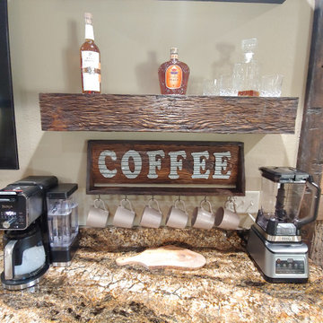 Distressed Pine Basement Bar Cabinets