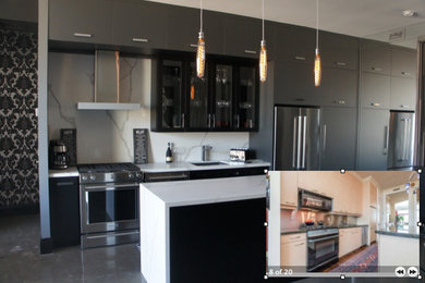Example of a small minimalist kitchen design in Toronto