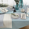Stylish Stitched Line Tabletop Collection Tablecloth, 70"x70", Aqua