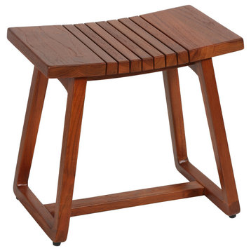Bare Decor Hanoi Shower and Spa Stool in Solid Teak Wood