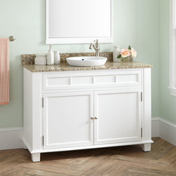 48" BRODEN VANITY FOR SEMI-RECESSED SINK - WHITE - Bathroom Vanities And Sink Consoles