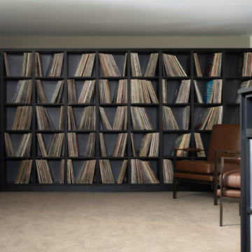 Custom Kitchen Rebuild: Dark Cabinetry, Quartz, and a Record Room Below