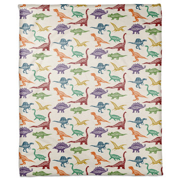 Dinosaur Pattern 50x60 Coral Fleece Blanket