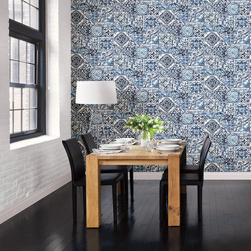 Marrakesh Tiles Blue Mosaic Wallpaper