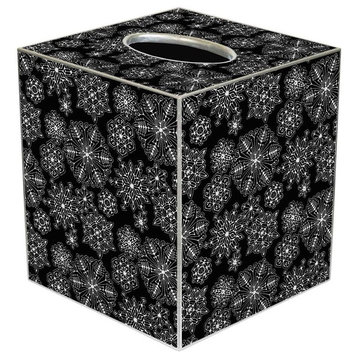 TB1143 - Black Snowflake Tissue Box Cover