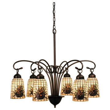 28 Wide Pine Barons 6 LT Chandelier