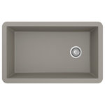 Karran USA - Karran Undermount Quartz Composite 32" Single Bowl Kitchen Sink, Concrete - The QU-670 with its spacious single extra-large bowl, this design is both practical and elegant. It is manufactured from an extremely durable Karran quartz composite material that will provide years of trouble-free use. This undermount design is available in a choice of 6 elegant color options to compliment any decor. With its convenient drain on the side that can be reversible left/right depending on your set up. Let this quartz undermount single bowl kitchen sink ease the day-to-day kitchen tasks.