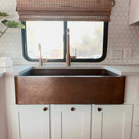 Adams Copper 36" Single Bowl Farmhouse Apron Front Undermount Kitchen Sink