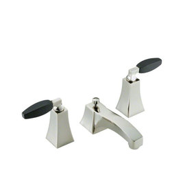 Kallista Chrome Glamour by Barbara Barry Basin Set, Ebony Handles - Bathroom Faucets And Showerheads