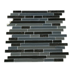 Dark Night Glossy Stone Glass Mosaic Tiles - Home Accessories & Decor