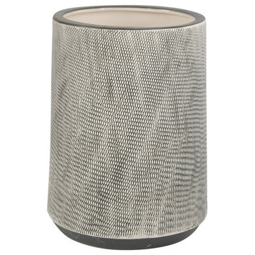 Woodgrain Planter 9.5In Dark Gray