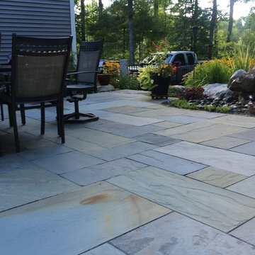 Full Color Bluestone Patio and Water Feature