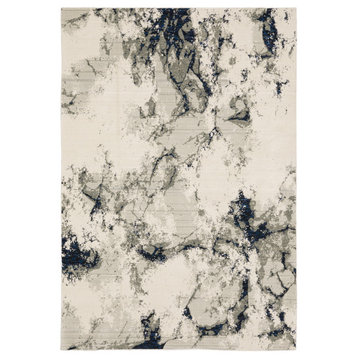 Elements Abstract Alps Beige/ Grey Area Rug, 2'6"x12'