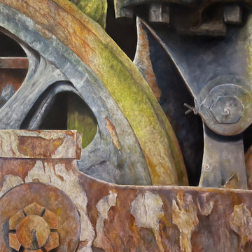 #2 50"x40" rusted wheal
