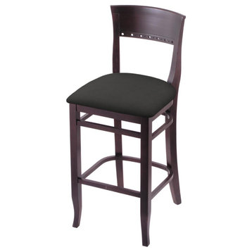 3160 25 Bar Stool with Dark Cherry Finish and Canter Iron Seat