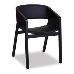 Merano Black Stained Beechwood Armchair with Black Pad by Alex Gufler for TON - Dining Chairs