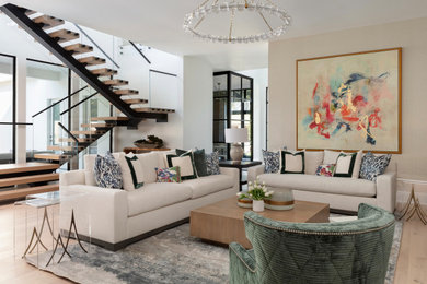 Living room - transitional living room idea in Houston