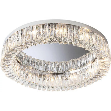Carcare | Eminent Drum Crystal Chandelier for Ceiling, Silver, 15.8''