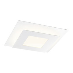 Sonneman Offset Flush Mount lighting in Textured White color - Lighting
