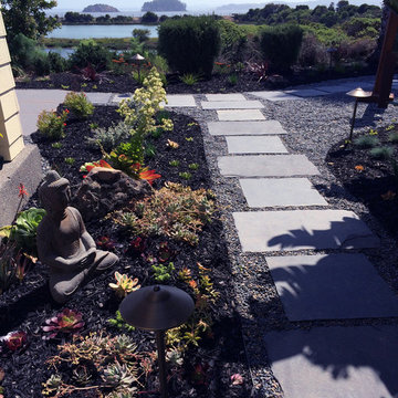 Succulents, Sculpture and Stone Replace the Lawn in San Rafael