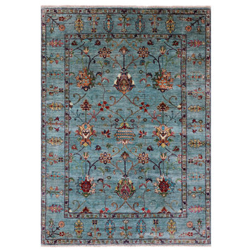 4' 11" X 6' 9" Persian Tabriz Hand-Knotted Wool Rug - Q16300