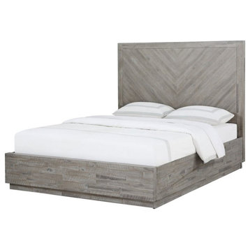 Modus Alexandra Solid Wood Full Storage Panel Bed in Rustic Latte