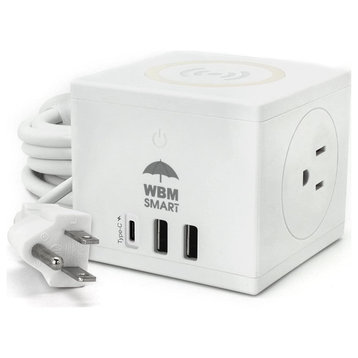 Wireless Charging Station 3, 1 Cube Power Strip 10A With USB Extension Cord