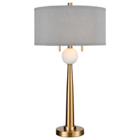 Du Roi 2-Light Table Lamp, Cafe Bronze With Grey Shade