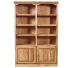 Traditional Bookcase With Lower Doors, Red Oak