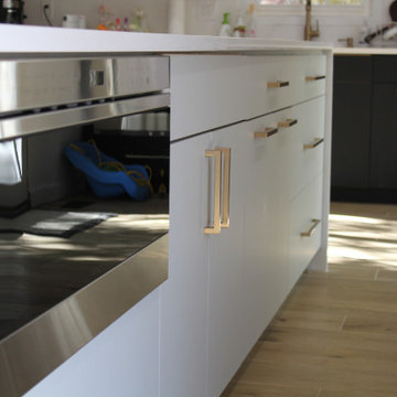 Amazing Black Cabinets, Indian Shesman With Pure White Quartz