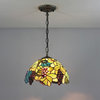 12" Tiffany Style Grape Pendant Lighting With Chain Cord