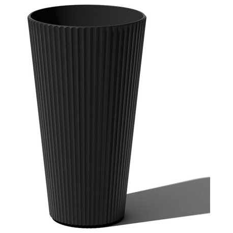 Veradek Demi Series Tall 26" Outdoor Planter, Black, 1 Pack