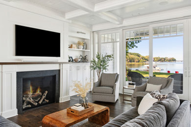 Inspiration for a coastal living room remodel in Minneapolis