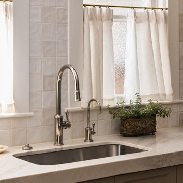 Craftsman Kitchen Sink and Cafe Curtains