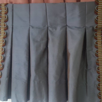 Inverted box pleated drapery