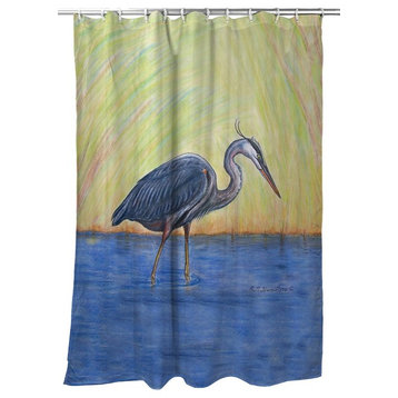 Betsy Drake Blue Heron Shower Curtain