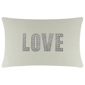 Sparkles Home Love Montaigne Pillow, Linen, 14x20"