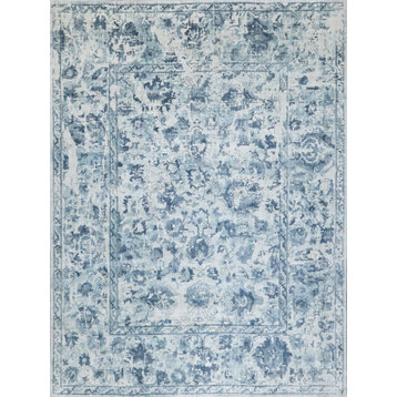 Dorchester Hand-Loomed Wool/Bamboo Silk Navy/Blue Area Rug, 8'x10'