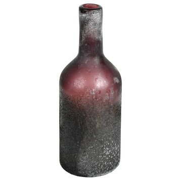 12" Milestone Gray Glass Bottle Vase
