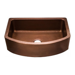 33" Copper Single Bowl Apron Farmhouse Sink - Kitchen Sinks