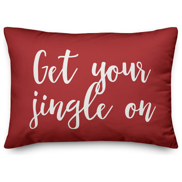 Get Your Jingle On, Red 14x20 Lumbar Pillow