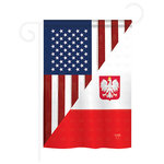 Breeze Decor - US Polish Friendship 2-Sided Impression Garden Flag - Size: 13 Inches By 18.5 Inches - With A 3" Pole Sleeve. All Weather Resistant Pro Guard Polyester Soft to the Touch Material. Designed to Hang Vertically. Double Sided - Reads Correctly on Both Sides. Original Artwork Licensed by Breeze Decor. Eco Friendly Procedures. Proudly Produced in the United States of America. Pole Not Included.