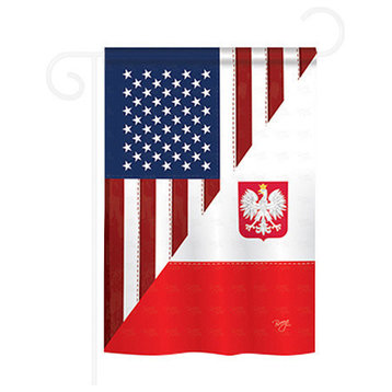 US Polish Friendship 2-Sided Impression Garden Flag