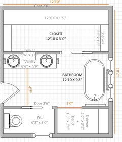 Master Bathroom Layout 6 X 14 Help Please