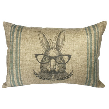 Rabbit Striped Linen Pillow