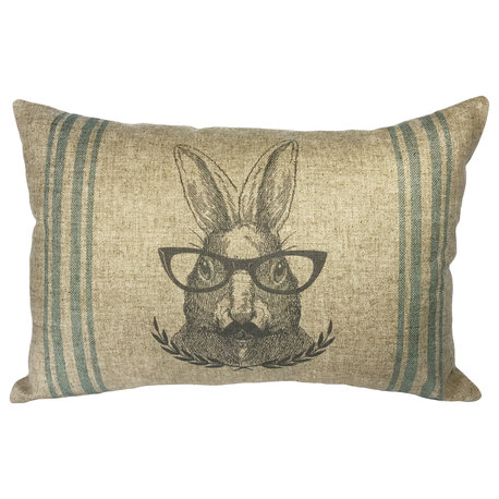 Rabbit Striped Linen Pillow