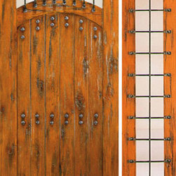 Prehung Door With One Sidelite, Exterior, Knotty Alder Camber Lite - Front Doors