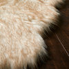Soft Faux Fur Fiber Dyed Tip Yukon Shag Area Rug, Ivory / Beige, 3'0"x5'0"