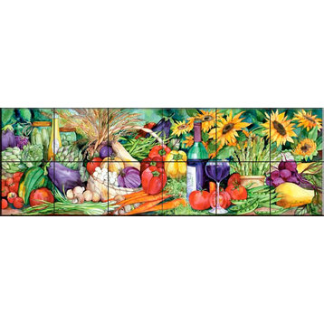 Tile Mural, Vegetable Medley by Kathleen Parr Mckenna